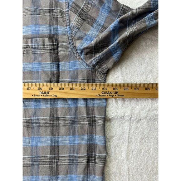 Tommy Bahama Plaid Flannel Long‎ Sleeve Shirt Men's Casual Button Up Large Blue - Picture 6 of 10